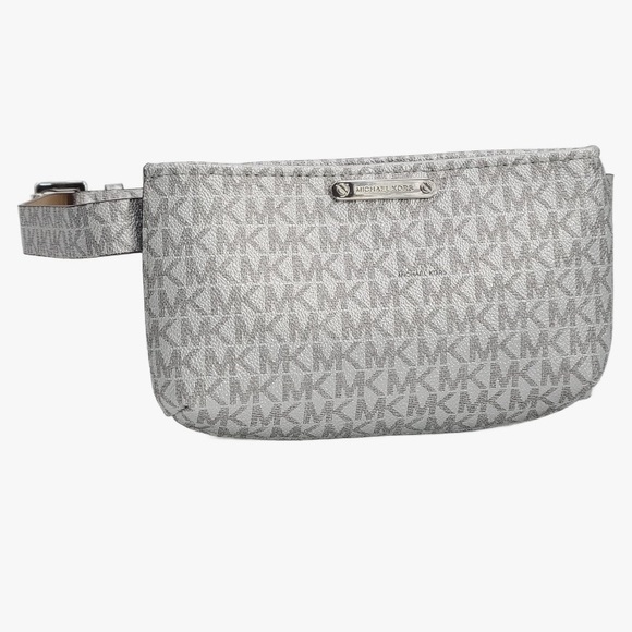 🔸NWT🔸Michael Kors Adjustable Waist belt Bag- silver/grey size S/M - Picture 5 of 15